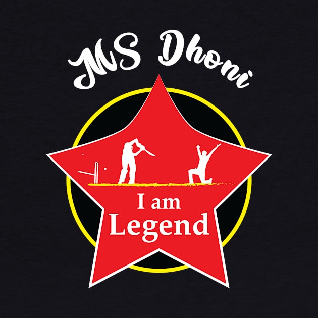 MS Dhoni - I am Legend T-shirt by VectorPB